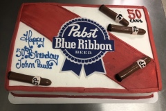 PBR with Cigars Sheet Cake