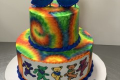 Tie-dye Grateful Dead tier cake