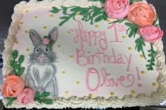 Floral Bunny Sheet Cake