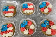 Patriotic decorated chocolate chip cookies