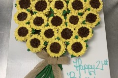 Sunflower bouquet cupcake cake