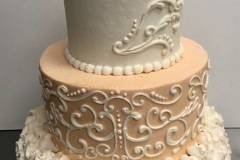 Ivory and peach scrolling